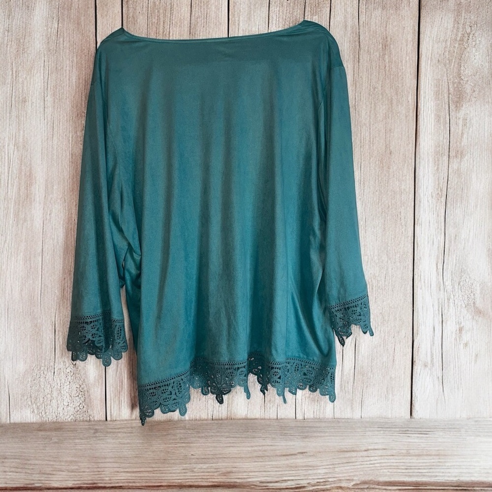 Ruby Road plus size turquoise top - 1X (F13) - Picture 5 of 5